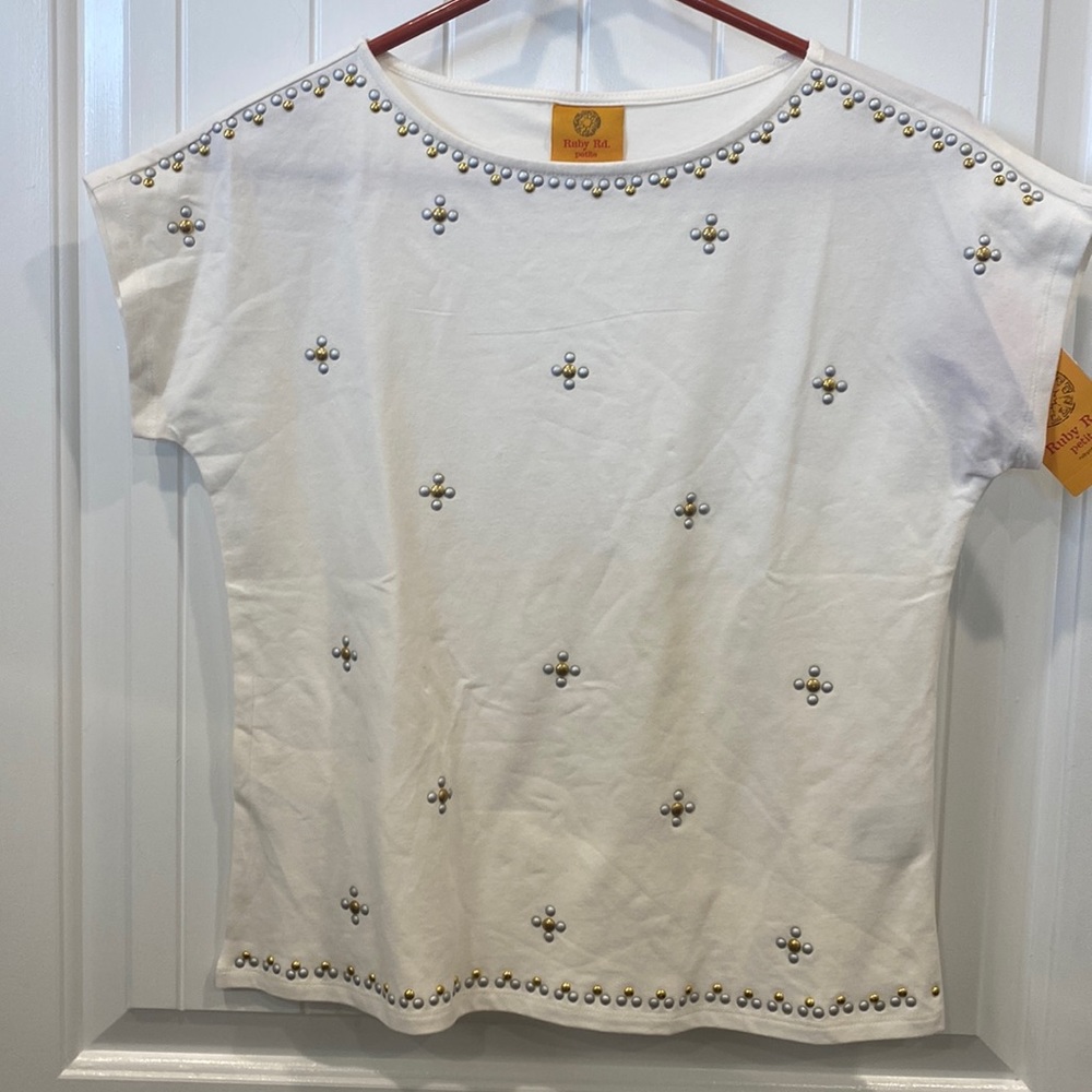 Ruby Rd. NWT Embellished Top Size PS